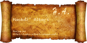 Haskó Albert névjegykártya