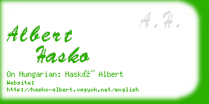 albert hasko business card